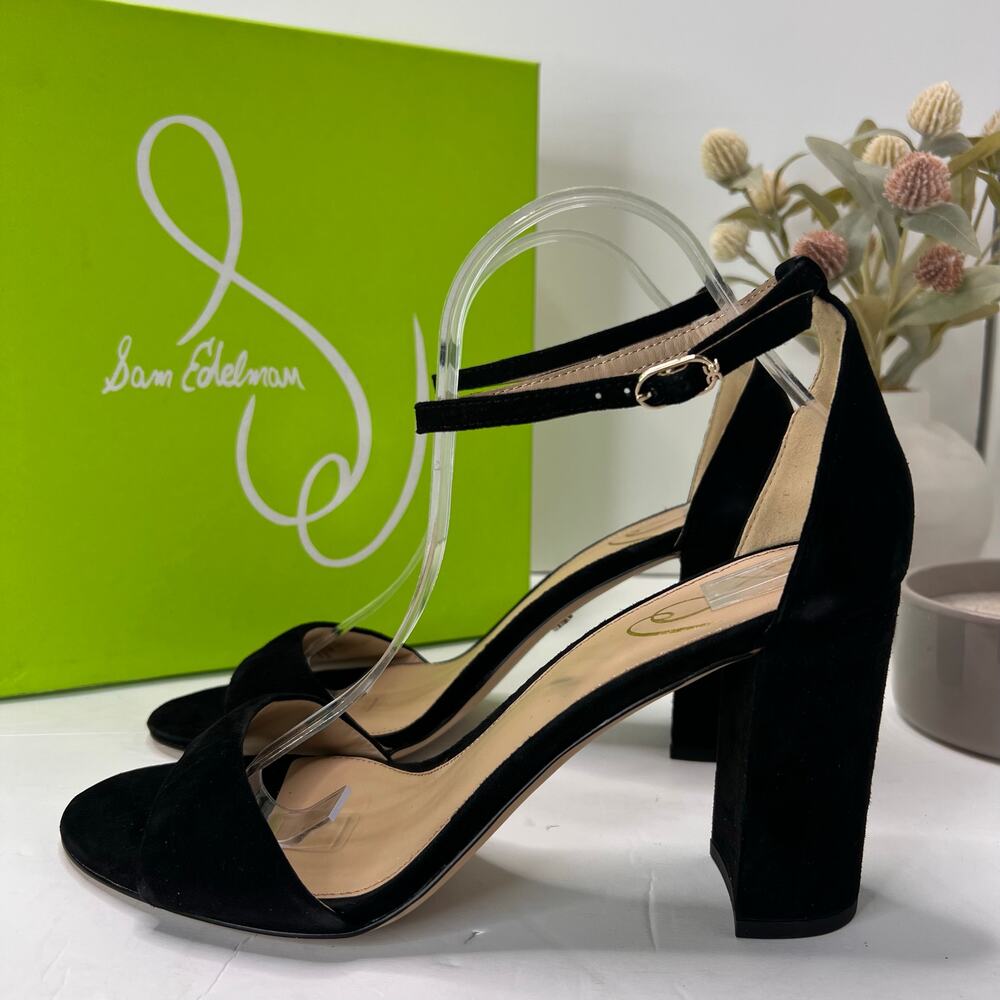 Sam Edelman Robyn Suede Ankle Strap Heel Black I3433L3002 Women 11M Tried On